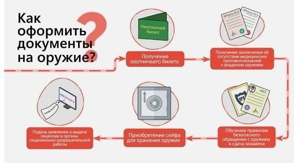 Этапы подачи заявления на получение лицензии на огнестрельное оружие