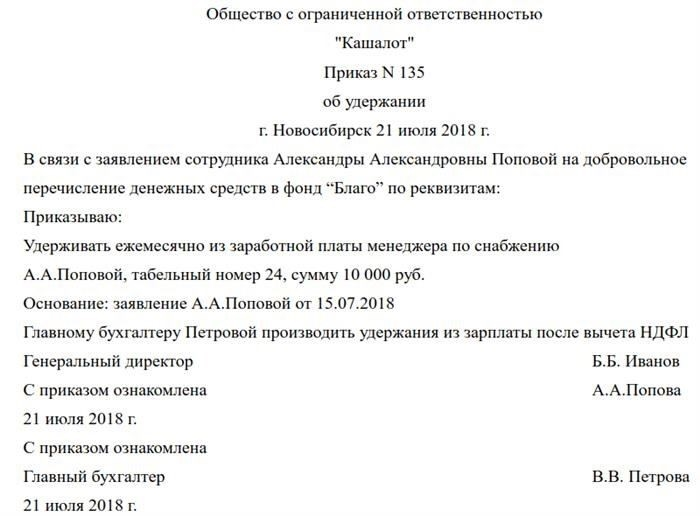 Что должно быть включено в документ